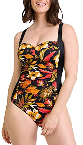 Sans Complexe Women's Luxuriante 28IAH73 Foam One-Piece Swimsuit Without Underwire, Imprime Floral Noir, 85E