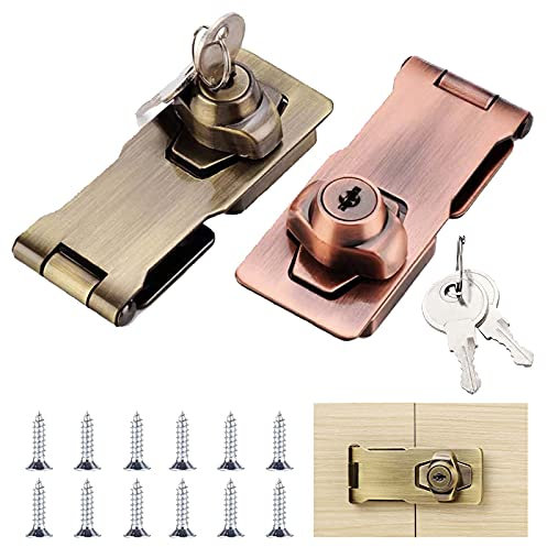 Cassetto Armadio Serrature Con Lucchetto 2 Pezzi - Hasp Con Chiave Per Porte Da Garage, Casse Di Legno