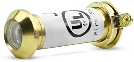 Bwintech 1 uds Mirillas para puertas a prueba de fuego con certificación UL, latón macizo de 180 grados, 12 mm de diámetro, 35-60 mm de longitud, acabado de latón pulido, con cubierta de visor