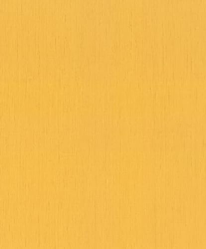 Rasch 746082 Papier peint intissé, couleur unie, aspect lin, jaune, uni, lignes