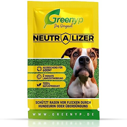 Greenyp Neutralizer - schützt Rasen vor Hundeurin Flecken I Urin neutralisieren dank Effektive Mikroorganismen I 100% organischer Dünger Bodenaktivator für Rasen I Beutel mit 12g für 600m2
