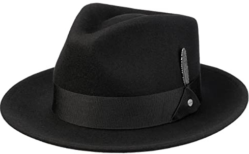Stetson Burdock Fedora Classic Bogart Style 100% Wool Felt Packable Unisex Autumn Winter Black