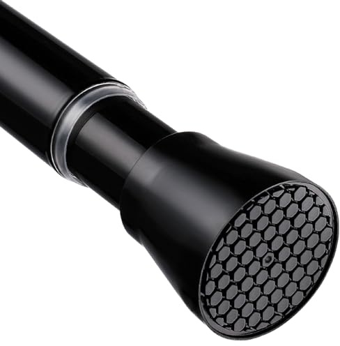 Black Shower Curtain Rod 40-73 inch Black Shower Rod Tension Curtain Rod No Drilling Shower Curtain Rods Spring Tension Shower Rods for Bathroom