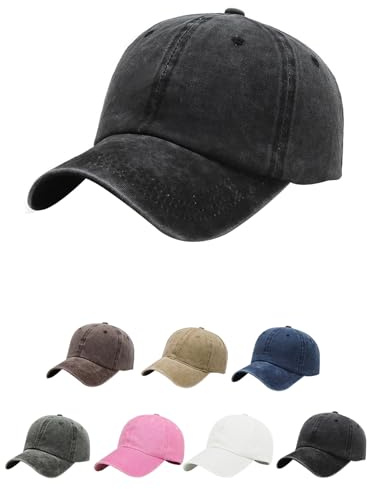 Aomig Baseball Cap Men Unisex Vintage Werehed Dad Cap, Classic Plain Baseball Hats Polo Style Hat, 100% Cotton Denim Adjustable Sports Cap Breathable Summer Sun Visor Hat for Outdoor(Army Green)