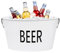 Dmnnlp 13L Drinks Bucket-Stainless Steel Large ice Bucket, Champagne Bucket, Cocktail Ice Cooler, Beer Bucket for Parties, Garden, Outdoor - White