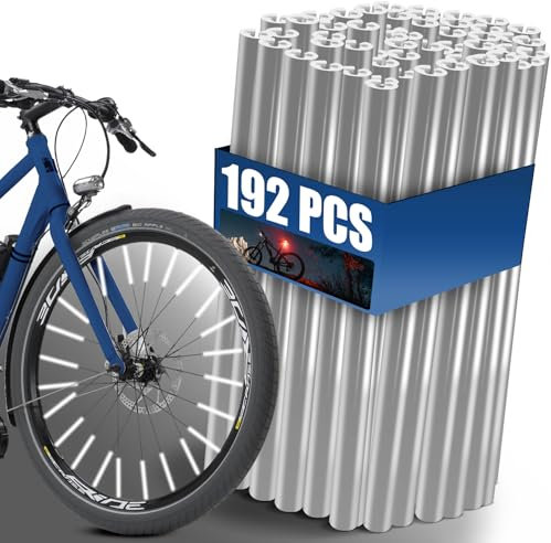 Omtofo 192 stück Speichenreflektoren Fahrrad,360° Sichtbarkeit Reflektoren Fahrrad,Speichenreflektoren für Gängigen Speichenräder,Fahrrad-Reflektor für Nachtfahrten,Einfache Installation