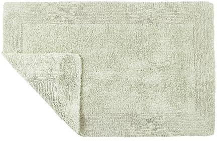 Allure Heavyweight Reversible Bath Mat, 100% Cotton, Super soft, Washable, Large Size 53 x 85cm (Sage Green)