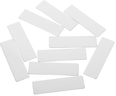 ABOOFAN Lot de 10 Plaques Nominatives Vierges en Acier Inoxydable Miroir Format Petit Épingle de Fixation pour Gravure Précise au Bureau et Usage Professionnel