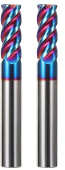 Hilpaty Tungsten Carbide End Mill Bit 4.0 * 50mm*2, HRC65 NACO4 Coated, 4 Flute VHM Mill Bit, Performance CNC Milling Bits for Metal, Carbon Steel, Stainless Steel, Alloy Steel
