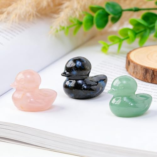 Kristalle Deko Figuren, Ente Edelsteine Home Decoration Symbol Für Glück, Heilkristall Statue Aus Natürlich Kristallsteine, Cute Stuff Geschenke Für Liebhaber, Beste Freunde, Mutter, Vater (A)