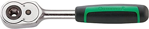 STAHLWILLE 415B l 1/4“ Bit-Ratsche l kompakte Knarre mit 22 Zähnen l 2-Komponentengriff l Made in Germany