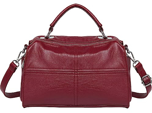VASCHY Borsa Tracolla Donna, Borsa Donna Media Borse Donna Moda borsetta Donna Elegante Borse Tracolla Donna Pelle Borse a Mano Donna Borse Tote Borse Spalla Borgogna Festa Della Mamma