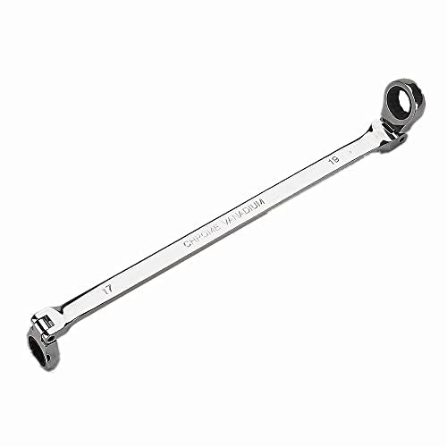 FLZOSPER Extra Long Flex-Head Double Box End Ratcheting Wrench Set, Metric … (17×19mm)