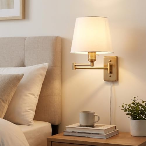 B·LED BARCELONA LED Lampada da parete Clark con braccio articolato e spina - E27