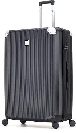 ATX Luggage Extra Large Suitcase Super Lightweight Durable ABS Hard Shell Suitcase with 4 Dual Spinner Wheels and Built-in TSA Lock (Jet Black, 32-Inch, 132 Liter)