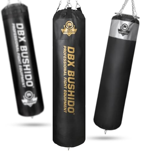 DBX BUSHIDO Sport boxningssäck med ring 130 cm – boxningssäck – träningsboxning sport och kickboxning – tom punkteringspåse