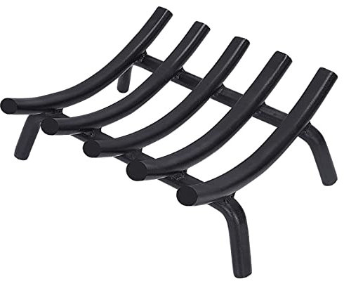 Griglia per camino, 35,6 cm, in acciaio massiccio, rotonda, barra da 3/4, resistente, in ghisa battuta, per interni ed esterni, per stufa a legna da ardere, accessori per camino, campeggio, camino,