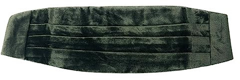 King & Priory - Olivgrüner Samt Kummerbund, Einheitsgröße, Verstellbar bis 111,8 cm, Unisex, Formal/Semi-formal, Männer, Accessoire für formelle Kleidung