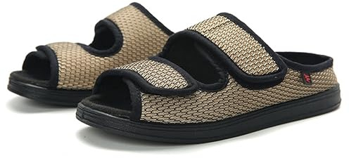 IBLUELOVER Chaussons Diabétiques Hommes Femme Sandale de Rééducation Orthopédique Pantoufle Santé pour Âgées Pieds Enflé Gonflée Chaussures de Marche Réglable Scratch Sandale Eté Antidérapante