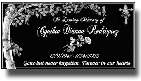 LIFTOMO Personalized Memorial Granite Stone,Garden Memorial plaques for Outdoors,Headstones for Graves,Cemetery Marker,Memorial Stones,Grave Markers for Cemetery for Humans