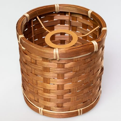 Small Lamp Shade for Wall/Ceiling or Table - 15cm High x 16cm Dia,Woven Lampshade for Floor Lamps,Bedside,Chandeliers (1, Brown Wicker)