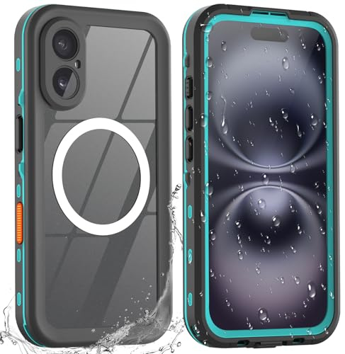 BDIG iPhone 16 Custodia impermeabile, protezione completa dello schermo a 360 gradi,custodia antiurto IP68 compatibile con iPhone 16,blu