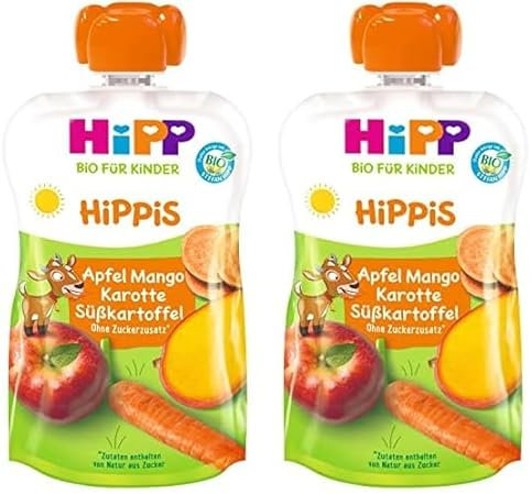 HiPP Apfel Mango Süßkartoffel Karotte - Bennie Bock, 12er Pack (6 x 100 g)