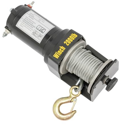 Cabrestante eléctrico de 12 V, 900 kg, IP67, resistente al agua, cabrestante eléctrico para remolques