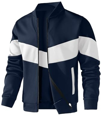 HYPESTFIT lätt jacka för män, ledig bomberjacka, färgblock, Varsity kappa