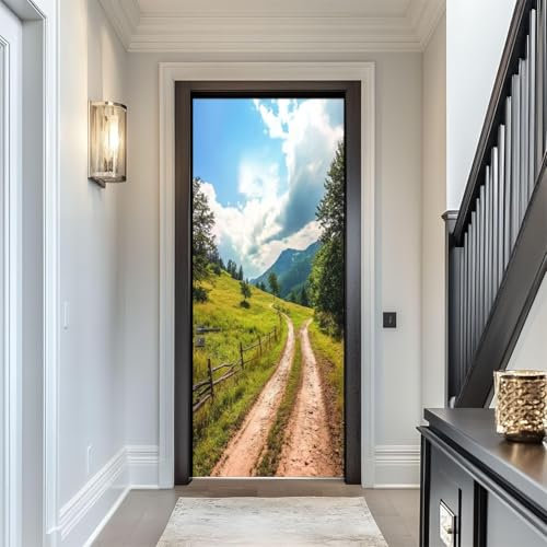 Türbekleben Natürliche Landschaft Türtapete, Selbstklebend TürPoster Natürliche Landschaft Türbilder, 3D Fototapete Türfolie Poster Tapete Türaufkleber Tür Tapeten 95 x 215 cm q.2800