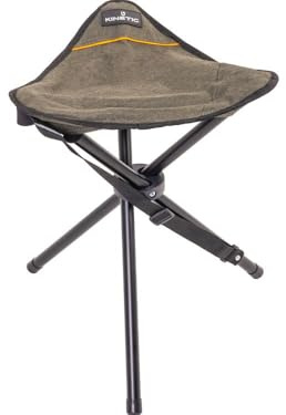 Kinetic Vikbar trebensstol, 63 cm lång, stålkonstruktion, vikbar, för sportfiskare och jägare, treben, säte, pall, fiskepall, GRÅ, 60 x 10 x 7 cm