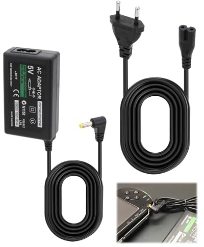 Cargador para Sony PSP, Adaptador de Alimentación Compatible con PSP 3000/2000 / 1000, 5V 2A Fuente de Alimentación AC Pared Cargador, Charger de Consola Portátil para Sony