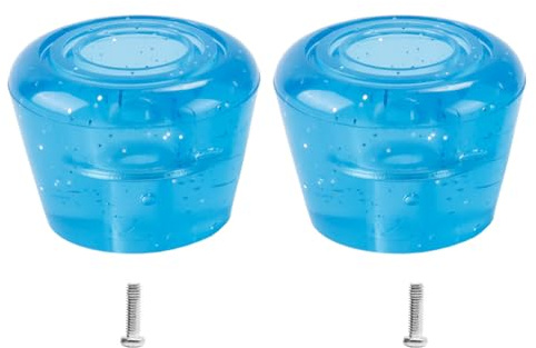 Hoite Juego de 2 topes universales de goma PU para patines, con tornillos (azul transparente)