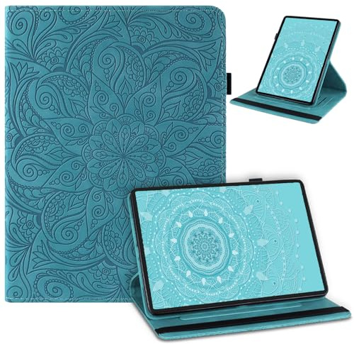 laddutoi Coque pour iPad 9,7” 2018/2017 6ème/5ème iPad Air 2/1, Bleu | Housse PU Cuir avec Support Rotation 360 Degrés, Emplacement pour carte, Porte stylet, Cover Pochette Protection Étui Case