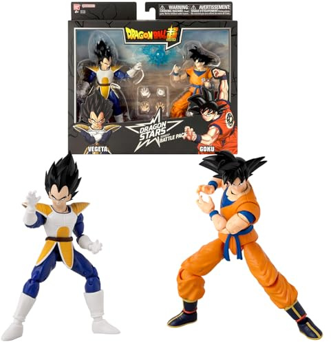 BANDAI – Dragon Ball Super – Figurine Dragon Stars 17 cm – Battle Pack – Vegeta vs Goku – Pacchetto di 2 figurine Dragon Ball da collezione – Giocattolo per bambini dai 4 anni in su – 37294