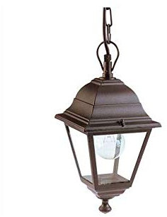 Lanterna A Soffitto Struttura In Alluminio. Verniciata Nera. Con Catena Da Cm. 65. Dimensioni: Cm 14,5X14,5Xh92.