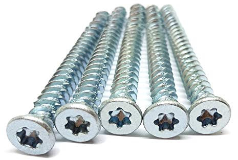 JeCo Fensterrahmenschrauben Fensterschrauben - 7,5 x 182mm - Mit Senkkopf - Eine Packung = 100 Stück