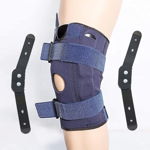 Hinged Knee Support Stabilizer - Medical Grade Knee Brace Compression Sleeve with Open Patella - Anti Slip Knee Pain Relief for Men Women, ACL, MCL, Patella Injuries, Arthritis