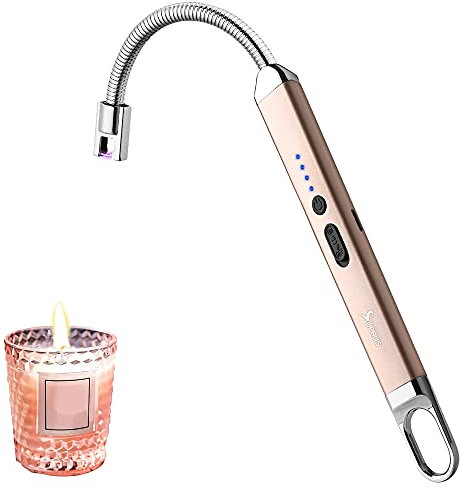 SUPRUS Candle Rechargeable Lighter for Home Camping (Gold, 1)