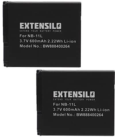 EXTENSILO 2X Akku kompatibel mit Canon IXUS 165, 155, 275 HS, 160, 320 HS, 245 HS, 240 HS, 265, 170, 157 Kamera (600 mAh, 3,7 V, Li-Ion)
