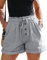 Karlywindow Damen Shorts Hohe Taille Paperbag Kurze Hose Lose A Linie Sommerhose mit Weiten Beinen Grau XL