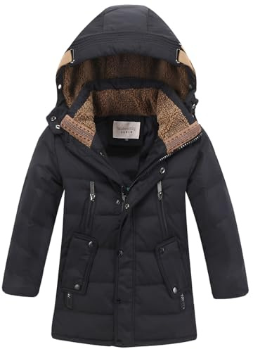 amropi Abrigo para Niño Invierno Chaqueta de Plumas con Capucha Cálido Parka por 5-12 años