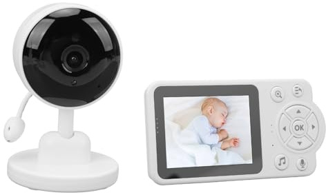 Airshi Monitor de Video para Bebés, Detección de Temperatura, Visión Nocturna, Monitor de Cámara para Bebés Que Habla Bidireccional, Detección de Llanto, Pantalla de 2,8 Pulgadas para