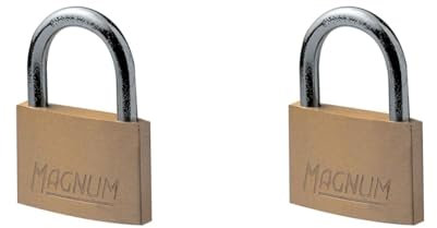 Master Lock CAD20 Petit Cadenas Magnum en Laiton Massif et à Clé, Doré, 3.00 x 0.6 x 2.00 CM (Lot de 2)