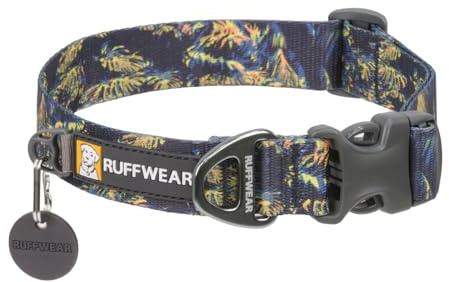 Ruffwear Front Range Small Dog Collar, Pet Dog Collar with Aluminum V-ring Dog Lead Attachment, Comfortable & Strong with Side Buckle & Webbing for Dog Walking, Size S (28-36cm), Deep Jungle