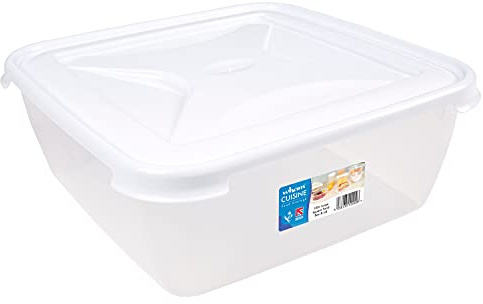 #11 Vorratsdose 10 Liter mit Deckel Frischhaltedose - Gärbox Aufbewahrungsbox mit Deckel - lebensmittelecht - transparent mit weißem Deckel - quadratisch