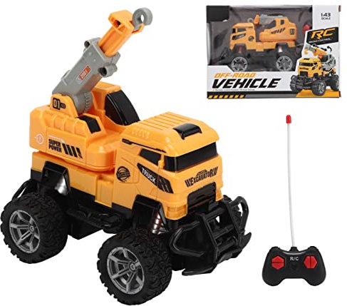 RC-Kran-LKW, Maßstab 1:43, 4-Kanal-Gummireifen, Einfache Flexible Steuerung, Ferngesteuerter Kran, Ferngesteuerter Kran, RC-Konstruktionsspielzeug für Kinder, Spiele, Familie