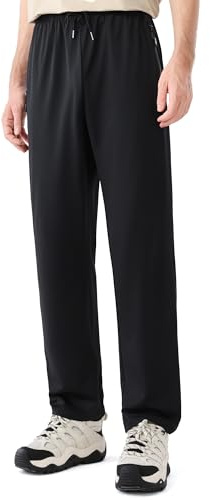 AMOMÍ Pantalon Chandal Hombre Pack de 1/2 Tela Ligera Pantalones Deportes Running Secado Rápido Pants Fitness Gimnasio Gym Atletismo Verano Sin Puño (FR/ES, Letras, M, Regular, Regular, Negro)