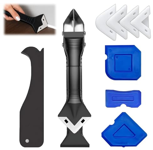 Silicone Tool, 9-Piece Caulking Tool Kit with Silicone Remover Tool, Sealant Remover Tool, and Silicone Smoothing Tools, Ideal for Bathroom, Kitchen, and Floor Corners