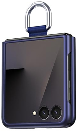 SEAHAI Funda para Samsung Galaxy Z Flip 7 5G (Z Flip7 5G), Ultradelgado Prima PC Mate Terminar Anti-rasguños Estuche, Sedoso Tocar Sentimiento Carcasa con Cinta y 360 Grados Anillo - Azul